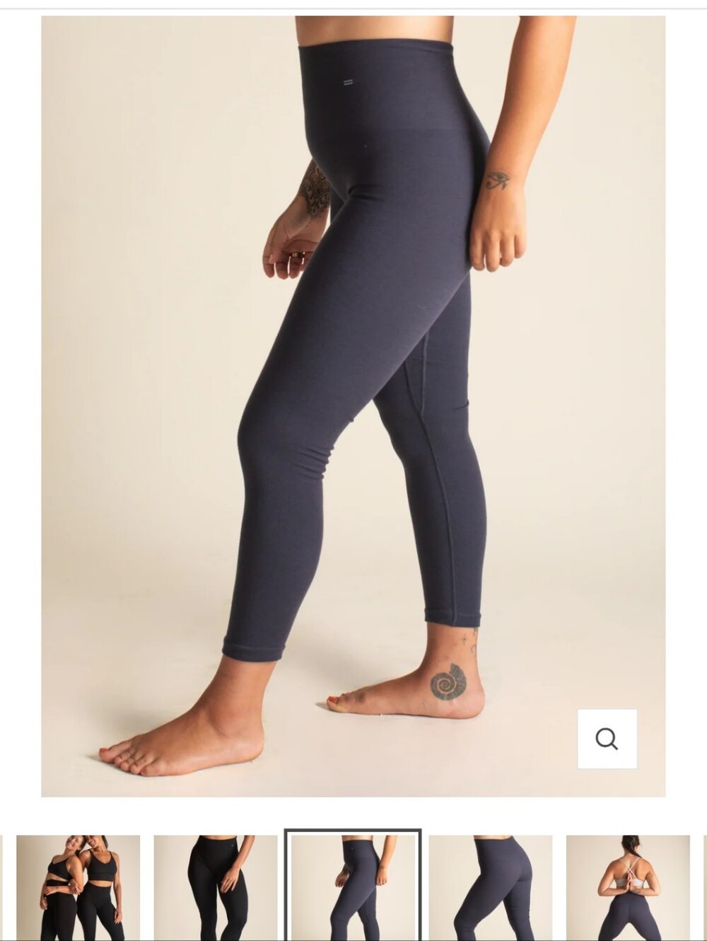 Branwyn Merino Compressive Leggings Night Sky Navy Sz large 25 Inseam
